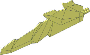 Constraction Blade 14L and 3.5W with Flat Bottom and Jagged Edges on Top