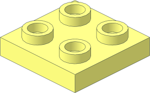 ~Plate  2 x  2 with Pin and Small Support Ring - Common Geometry