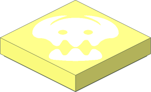 Tile  2 x  2 with White Viking Skull Pattern