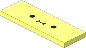 Tile  2 x  6 with Black Simple Wide Smiley Face Pattern