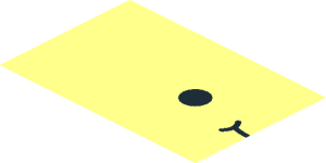 ~Tile  2 x  6 with Black Simple Wide Smiley Face Pattern - Half