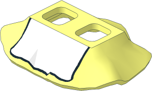 Minifig Skirt Wavy with White Apron Pattern