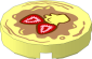 Tile  2 x  2 Round with Pancake, Strawberries and Butter Pattern