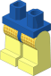 Minifig Hips and Legs with Golden Samurai Leg Armour and Blue Hips Pattern