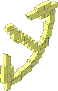 ~Minifig Bow with Arrow Blocky Unrotated