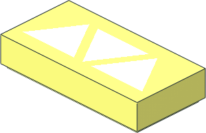 Tile  1 x  2 with Three White Triangles Pattern