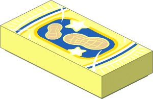 Tile  1 x  2 with Bag of Peanuts Pattern