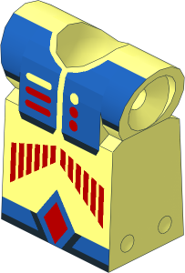 Technic Action Figure Torso with Blue Chest and Belt Pattern