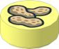 Tile  1 x  1 Round with Three Peanuts Pattern