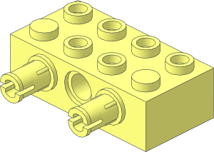Technic Brick  2 x  4 with  4 Holes and  2 Pins