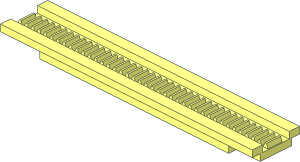 Track with Gear Rack Straight  3 x 16