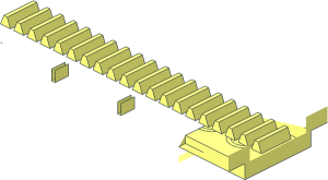 ~Track with Gear Rack Straight  3 x 16 Half