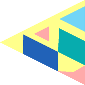 ~Tile  2 x  2 with Dark Turquoise and Blue Chevrons, Medium Azure Squares, Warm Pink Star and Triangles 1/8 Pattern