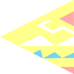 ~Tile  2 x  2 with Warm Pink Squares, Medium Azure Triangles in Diamond and White Zigzag Corners 1/8 Pattern