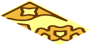 ~Tile  1 x  2 Gold and Reddish Brown Symmetric Ornament 1/4 Pattern