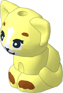 Animal Cat Kitten Sitting with Bright Pink Tongue, White Muzzle and Dark Orange Paws Pattern