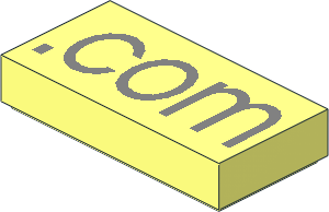 Tile  1 x  2 with Silver ".com" Pattern