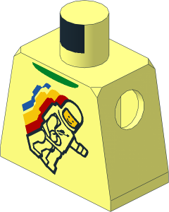 Minifig Torso with Classic Space Minifigure Floating Pattern