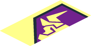 ~Tile  1 x  1 with Stylized Bull Head Pattern - Half