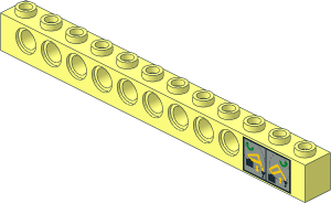 Technic Brick  1 x 12 with Holes with Crane Boom Instructions Sticker