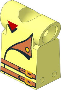 Technic Action Figure Torso with Fabuland Brown Belts and Red Triangle Pattern