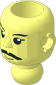 Technic Action Figure Head with Mustache Pattern