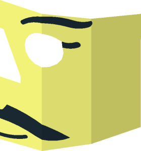 ~Technic Action Figure Head with Mustache Pattern - Half