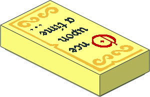 Tile  1 x  2 with Black "Once upon a time..." and Gold Scrolls Pattern