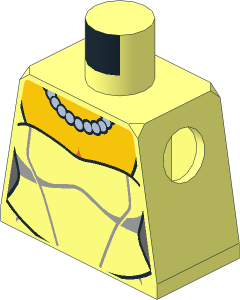 Minifig Torso with Wedding Dress with Pearl Necklace Pattern