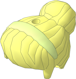 Figure Friends Hair with Top Knot Bun and Yellowish Green Hair Band Pattern