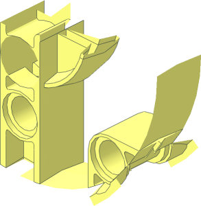 ~Wheel 14 x 54 with 4 Spokes with Integral Tyre - Spoke and Auxiliary Hole
