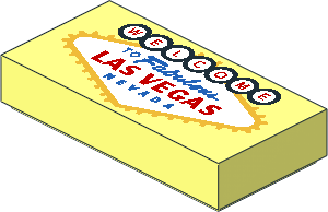 Tile  1 x  2 with "WELCOME TO Fabulous LAS VEGAS NEVADA" Pattern