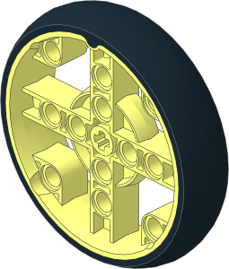 Wheel 14 x 54 with 4 Spokes with Integral Black Tyre