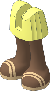 Figure Friends Legs with Short Skirt with Medium Brown Legs and Tan Double Foot Straps Sandals Pattern