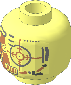 Minifig Head with Insectoids Robot Pattern