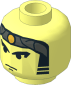Minifig Head with Grey Bandana, Gold Dot and Sideburns Pattern