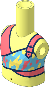 Figure Friends Girl with Coral, Medium Azure and Bright Light Yellow Sleeveless Tank Top Short Pattern