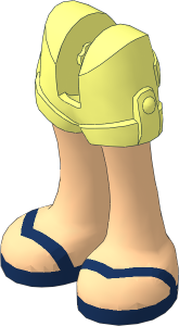 Figure Friends Legs with Shorts with Light Nougat Legs with Dark Blue V-shaped Straps Sandals Pattern