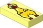 Tile  1 x  2 with Rubber Chicken Pattern
