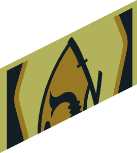 ~Flag  2 x  2 with Samurai Horns on Golden Fan Pattern - Half