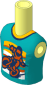 Figure Friends Boy Torso with Dark Turquoise Shirt with Bright Light Orange Collar and Reddish Orange Motorcycle Pattern