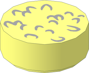 Tile  1 x  1 Round with Rice Grains Pattern