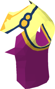 ~Figure Friends Girl Magenta Sleeveless Dress Top with Dark Blue and Gold Trim and Necklace Half Pattern