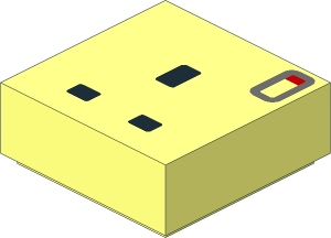 Tile  1 x  1 with 3 Black Rectangles and Red Switch Pattern