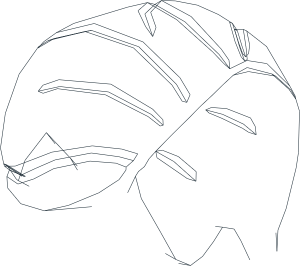 ~Minifig Hair Mid-Length with Side Part - Conditional Lines Patternable area