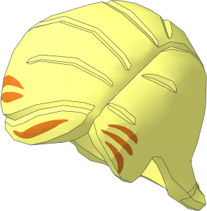 ~Minifig Hair Female Mid-Length with Side Part and Orange Hair Highlights Pattern