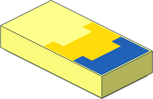Tile  1 x  2 with Yellow and Blue Polygons Pattern