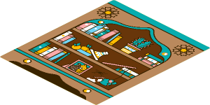 Sticker  6.4 x  5.4 with Ornamented Shelf