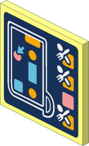 Roadsign Clip-on  2 x  2 Square with Restaurant Planning Sticker