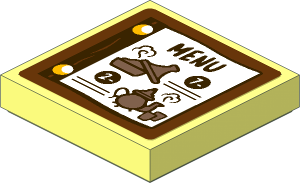 Tile  2 x  2 with with "Menu", Tagine and Teapot Sticker